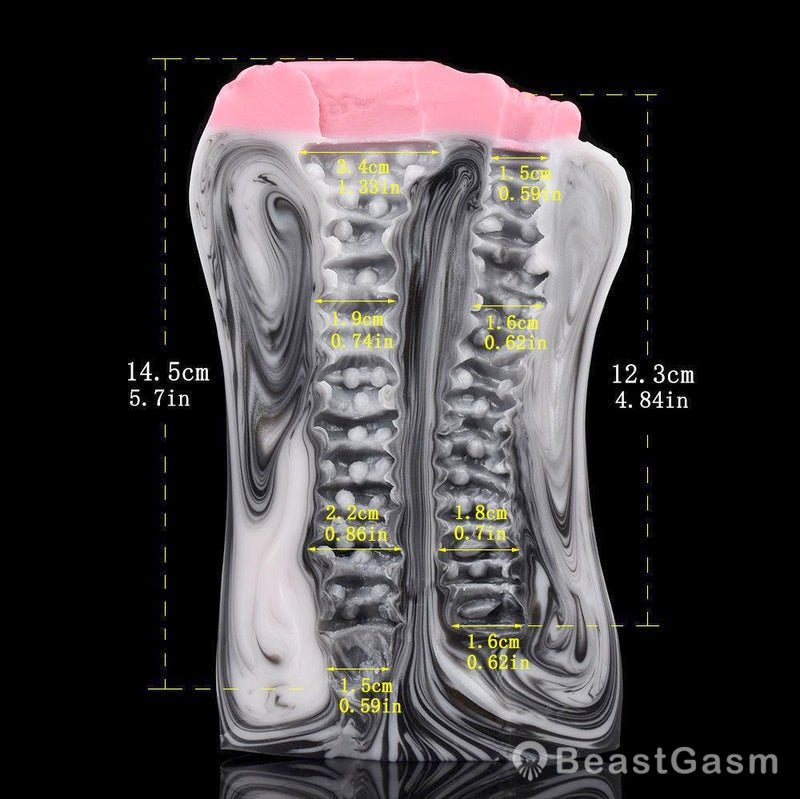 Draft Pony Horse Stroker – Dual - Entry Platinum Silicone Masturbator - BeastGasm