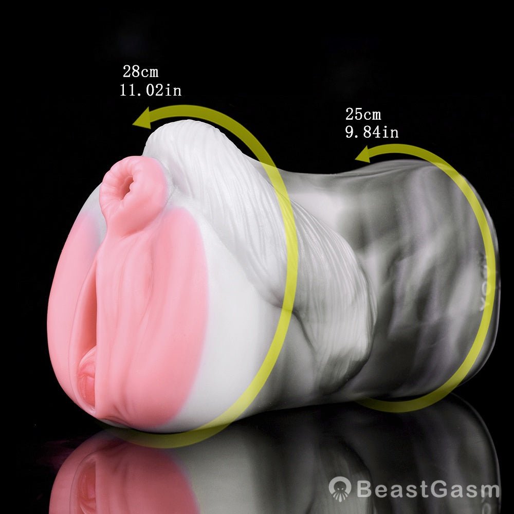 Draft Pony Horse Stroker – Dual - Entry Platinum Silicone Masturbator - BeastGasm