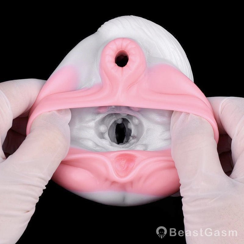 Draft Pony Horse Stroker – Dual - Entry Platinum Silicone Masturbator - BeastGasm