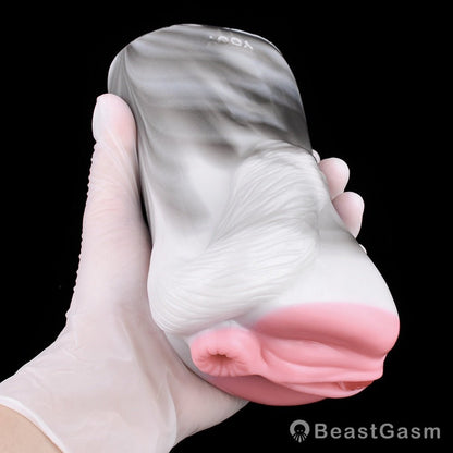 Draft Pony Horse Stroker – Dual - Entry Platinum Silicone Masturbator - BeastGasm