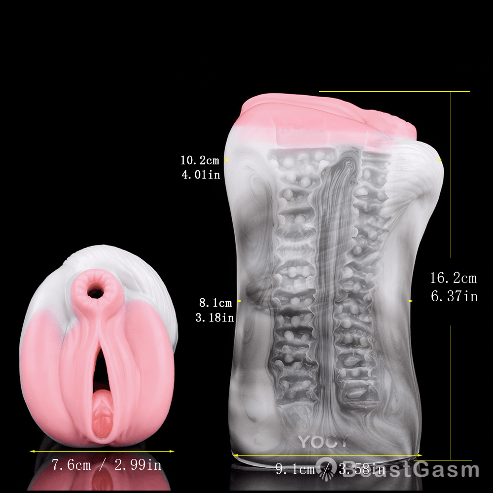 Draft Pony Horse Stroker – Dual - Entry Platinum Silicone Masturbator - BeastGasm