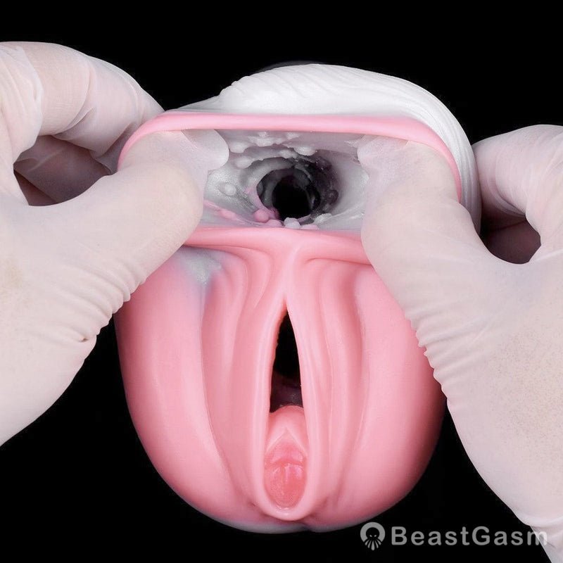 Draft Pony Horse Stroker – Dual - Entry Platinum Silicone Masturbator - BeastGasm