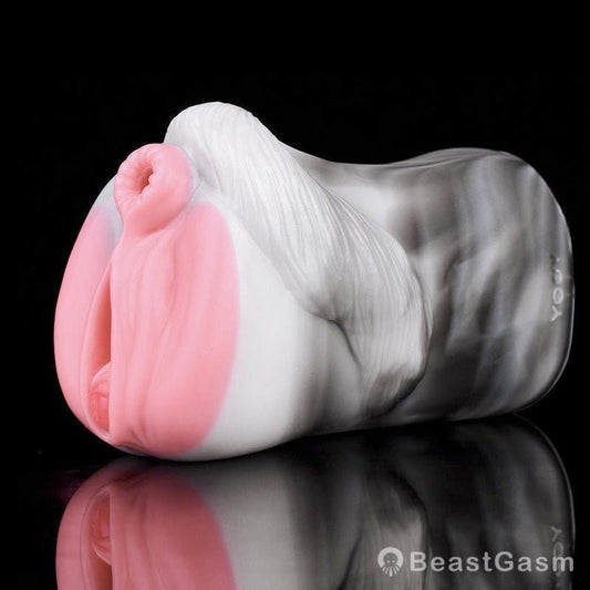 Draft Pony Horse Stroker – Dual - Entry Platinum Silicone Masturbator - BeastGasm