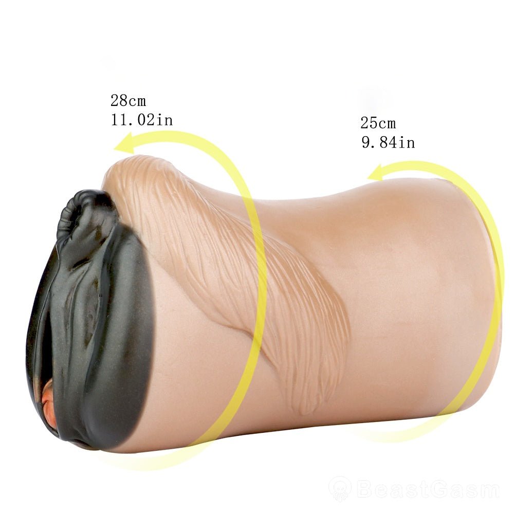 Draft Pony Horse Stroker – Dual - Entry Platinum Silicone Masturbator - BeastGasm