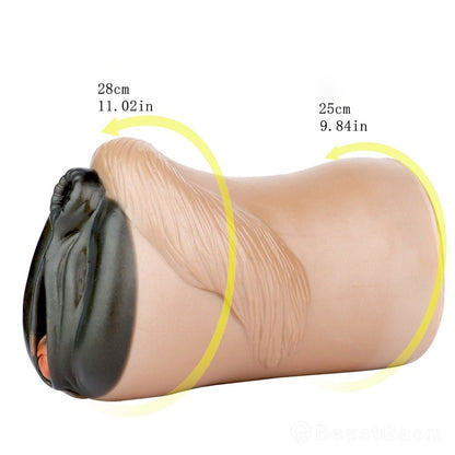 Draft Pony Horse Stroker – Dual - Entry Platinum Silicone Masturbator - BeastGasm