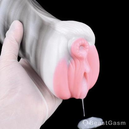 Draft Pony Horse Stroker – Dual - Entry Platinum Silicone Masturbator - BeastGasm
