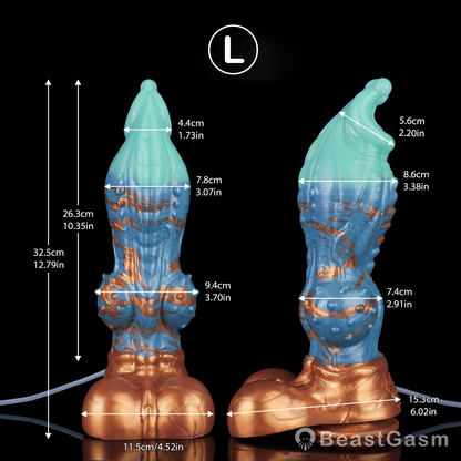 🐦‍🔥 Dragon Hound Squirting Dildo – Tri-Color Fantasy Toy - BeastGasm
