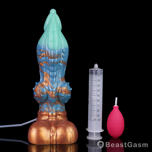 🐦‍🔥 Dragon Hound Squirting Dildo – Tri-Color Fantasy Toy - BeastGasm