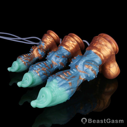 🐦‍🔥 Dragon Hound Squirting Dildo – Tri-Color Fantasy Toy - BeastGasm