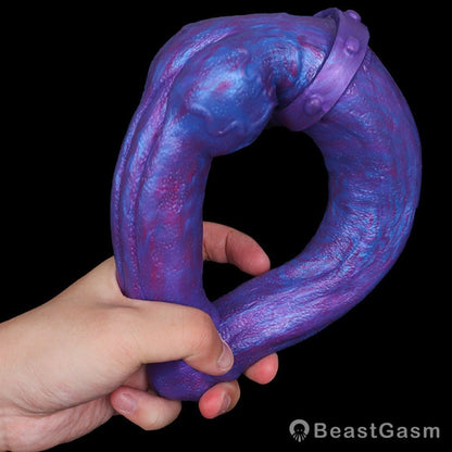 🐍 Dual-End Fantasy Knot Dildo Liquid Silicone Beast Dong - BeastGasm