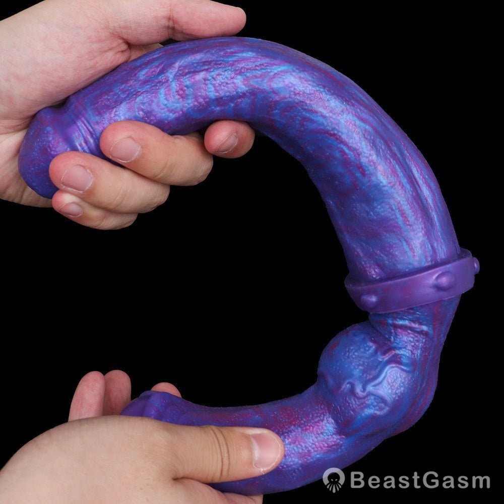 🐍 Dual-End Fantasy Knot Dildo Liquid Silicone Beast Dong - BeastGasm