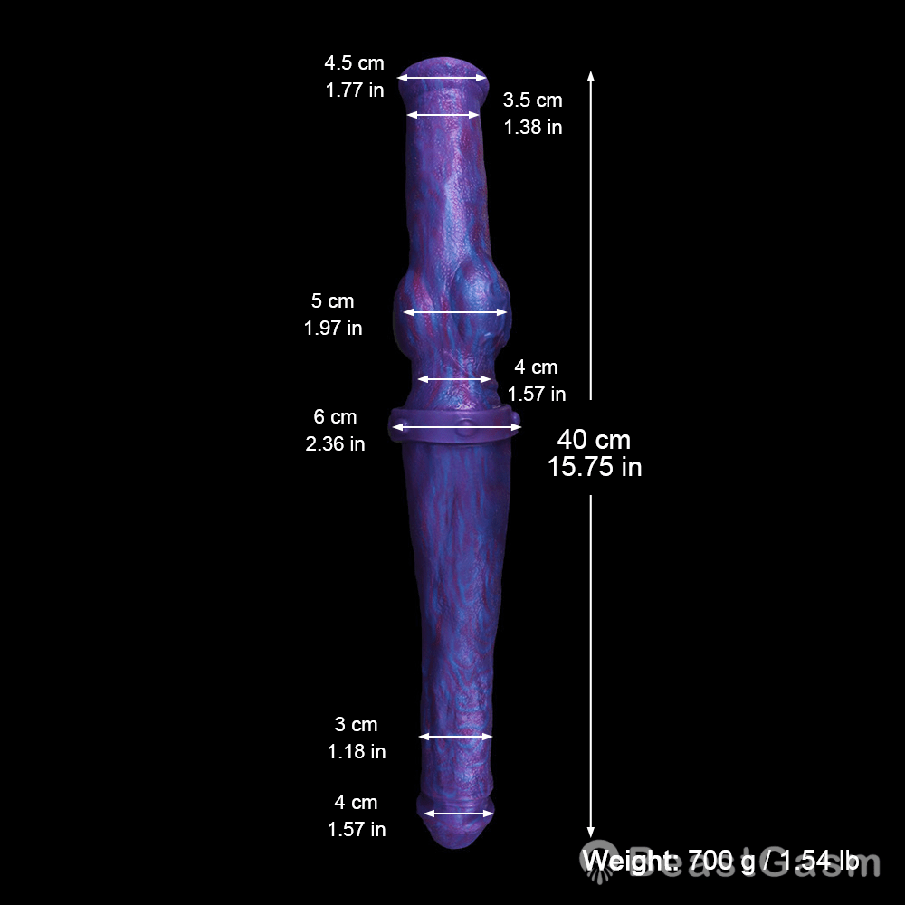 🐍 Dual-End Fantasy Knot Dildo Liquid Silicone Beast Dong - BeastGasm