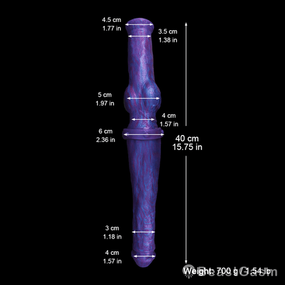 🐍 Dual-End Fantasy Knot Dildo Liquid Silicone Beast Dong - BeastGasm