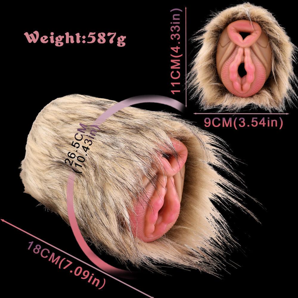 Dual - Hole Furry Animal Masturbator – The Shaggy Chimera - BeastGasm