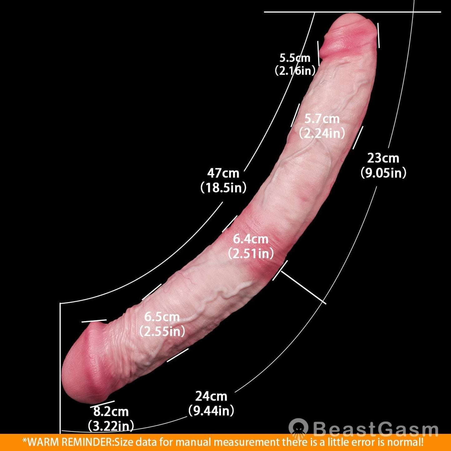 🧚 Elven Twin Slim Long Double-Ended Dildo – Platinum Silicone - BeastGasm