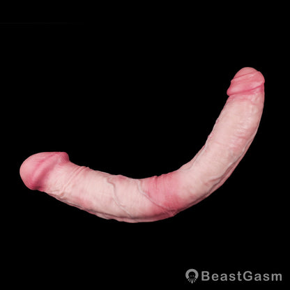 🧚 Elven Twin Slim Long Double-Ended Dildo – Platinum Silicone - BeastGasm