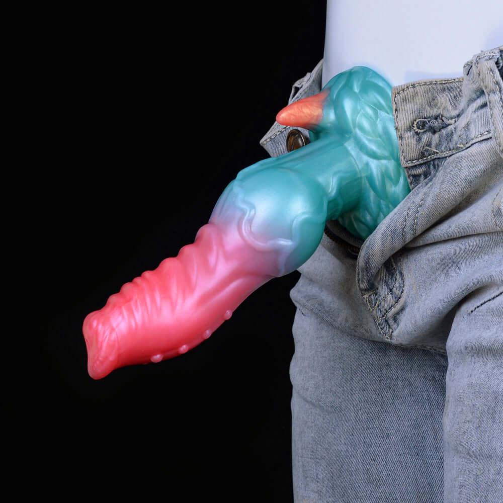 👾 Elyrius Monster Dog Dildo – 7.75” Alien Fantasy with G - Spot Horn - BeastGasm