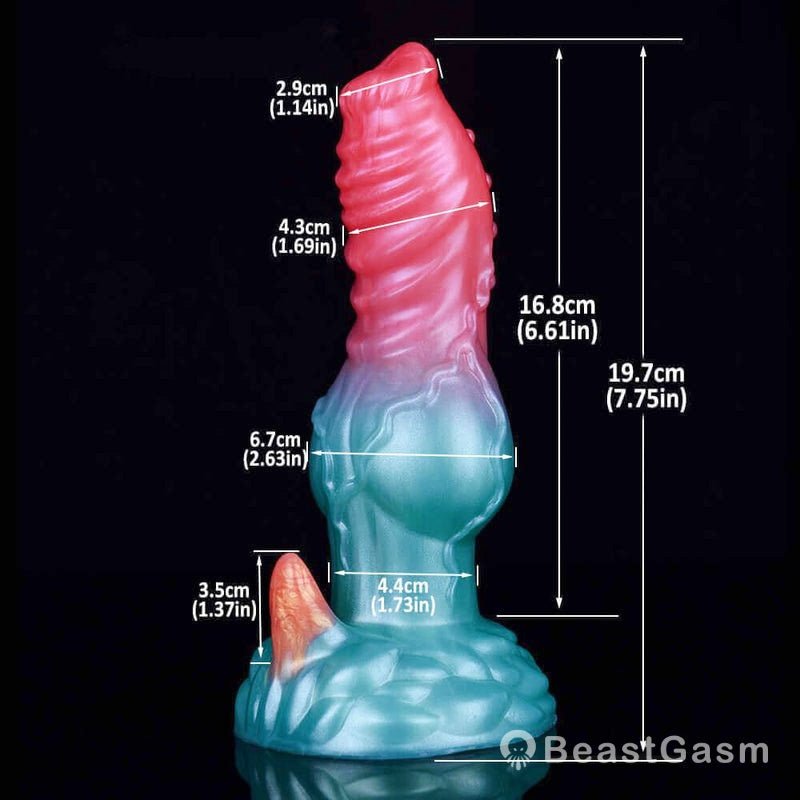👾 Elyrius Monster Dog Dildo – 7.75” Alien Fantasy with G - Spot Horn - BeastGasm