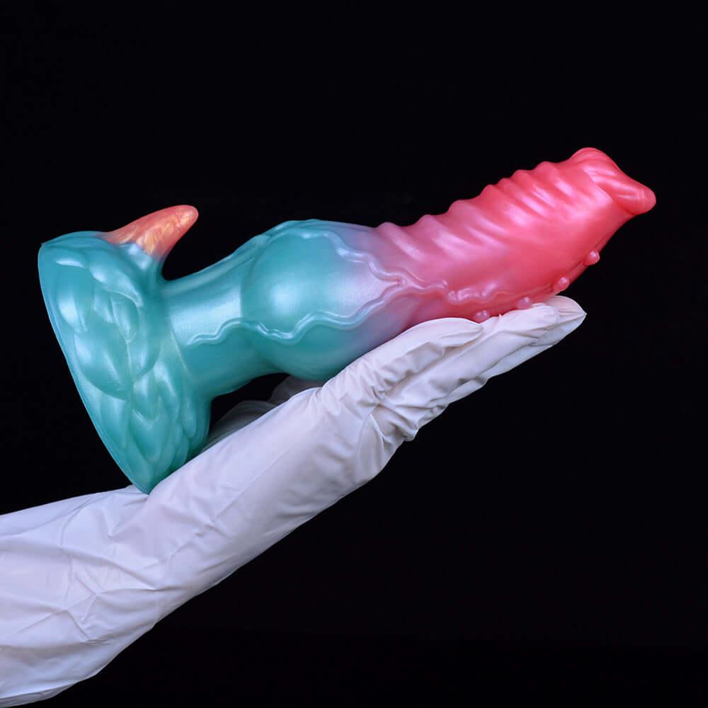 👾 Elyrius Monster Dog Dildo – 7.75” Alien Fantasy with G - Spot Horn - BeastGasm