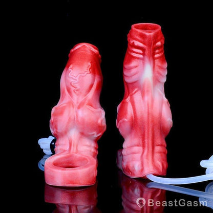 Emberroot Fantasy Cock Sleeve – Platinum Silicone & Squirting Fun - BeastGasm