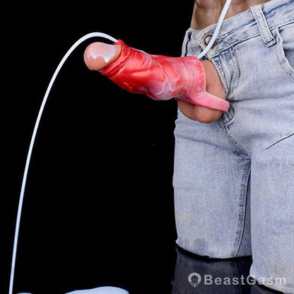 Emberroot Fantasy Cock Sleeve – Platinum Silicone & Squirting Fun - BeastGasm