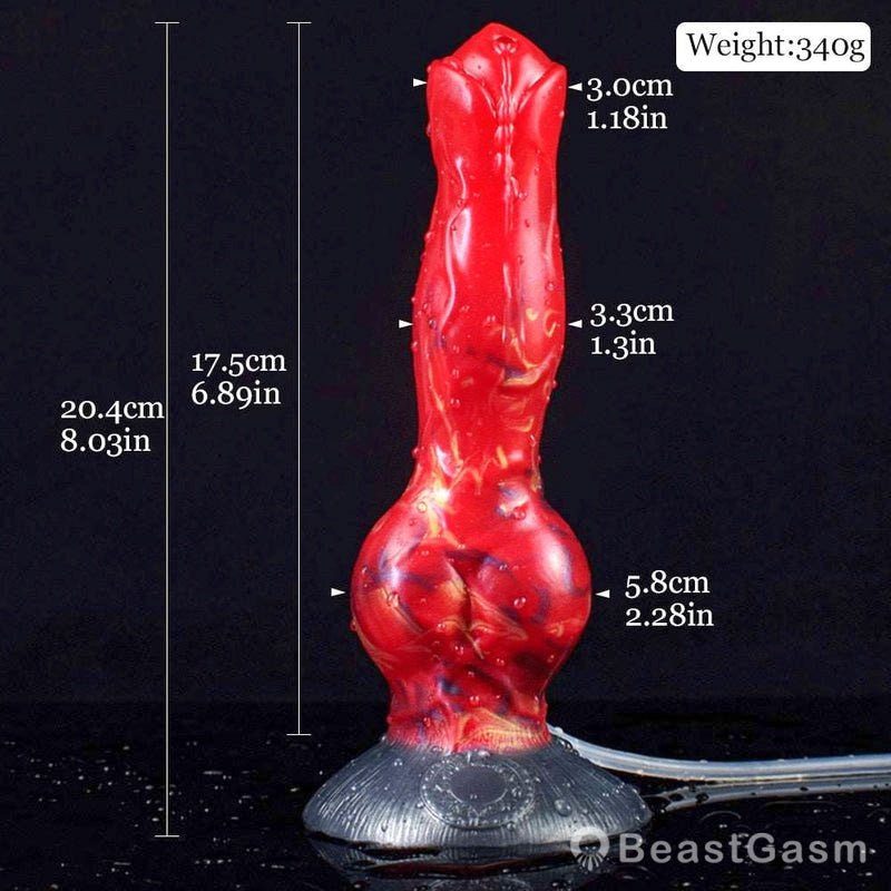 🐕 Erebus 8” Canine Knot Dildo – Realistic, Silicone, Suction Cup - BeastGasm