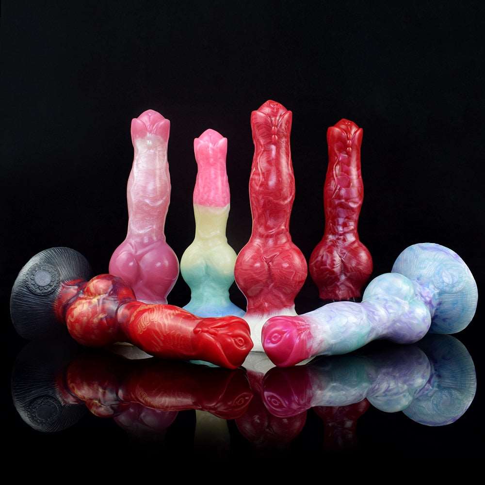 🐕 Erebus 8” Canine Knot Dildo – Realistic, Silicone, Suction Cup - BeastGasm