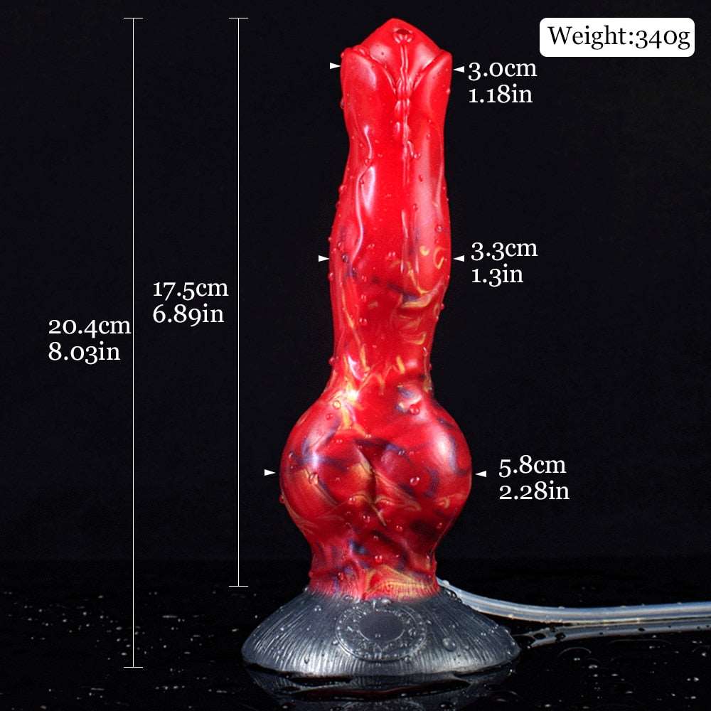 🐕 Erebus 8” Canine Knot Dildo – Realistic, Silicone, Suction Cup - BeastGasm
