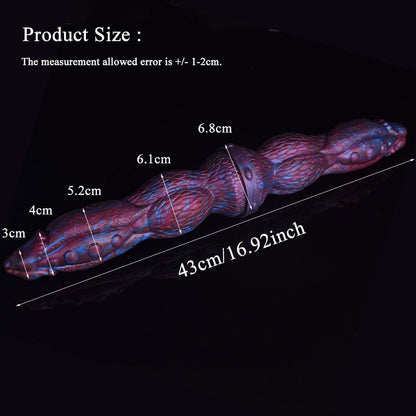 👿 👾 EUDORA Double - Ended Alien Dildo – 16.9” Monster Fantasy Toy - BeastGasm