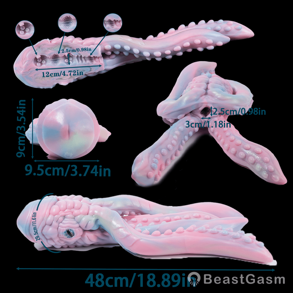 🐙✨Fantasy Alien Tentacle Sex – Premium Platinum Silicone Masturbator - BeastGasm