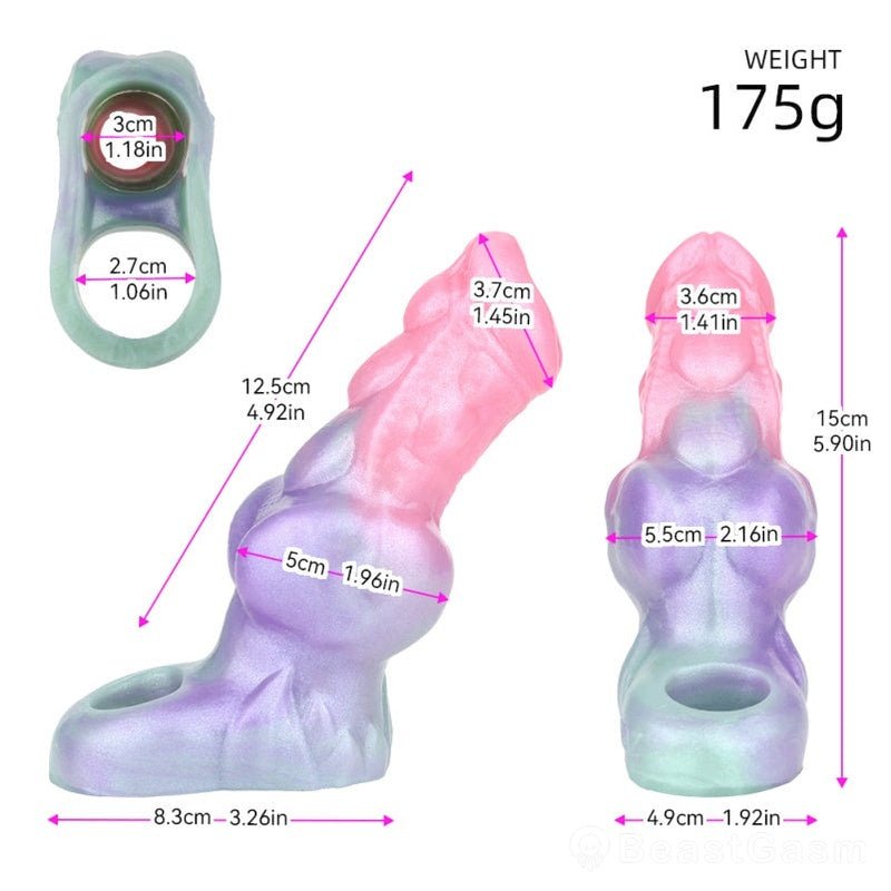 Fantasy Canine Muscle Cock Sleeve – 5.9″ Colored Silicone Penis Extender 🐕🔥 - BeastGasm