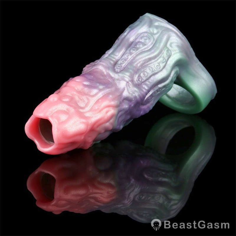 Fantasy Cock Sleeve – Silicone Extender with Dragon & Tentacle Texture 🐉🌀 - BeastGasm