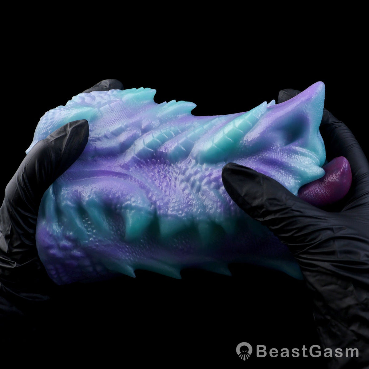 🐲 Fantasy Dragon Mouth Stroker Teal Purple Pocket Pussy - BeastGasm