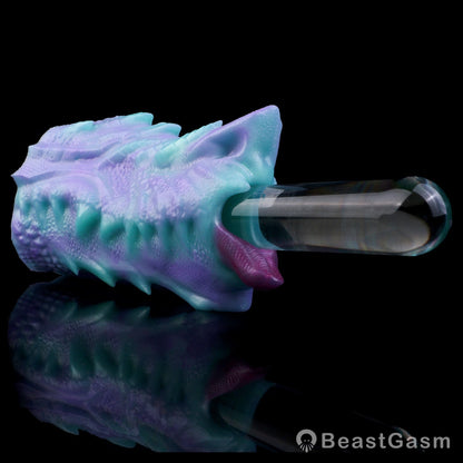 🐲 Fantasy Dragon Mouth Stroker Teal Purple Pocket Pussy - BeastGasm