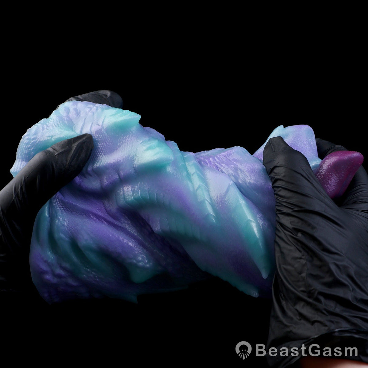 🐲 Fantasy Dragon Mouth Stroker Teal Purple Pocket Pussy - BeastGasm