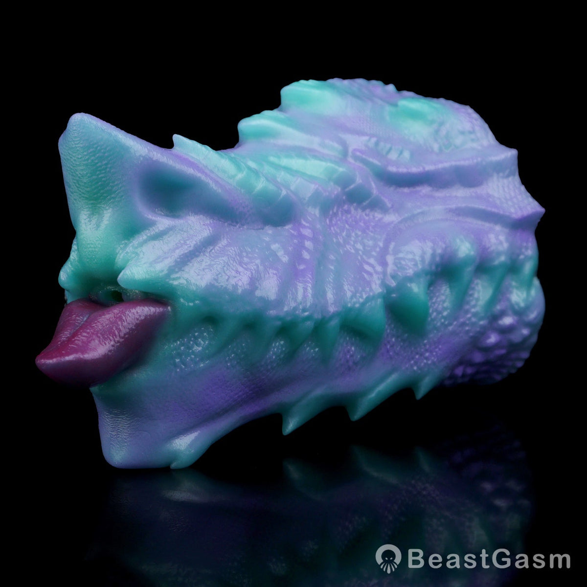 🐲 Fantasy Dragon Mouth Stroker Teal Purple Pocket Pussy - BeastGasm
