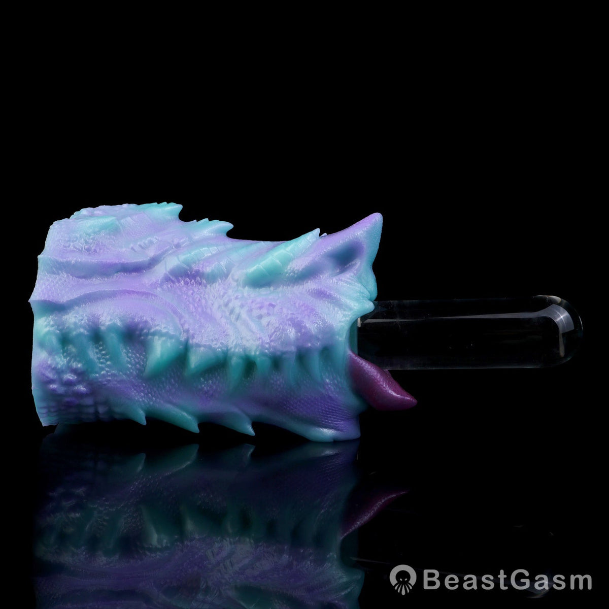 🐲 Fantasy Dragon Mouth Stroker Teal Purple Pocket Pussy - BeastGasm