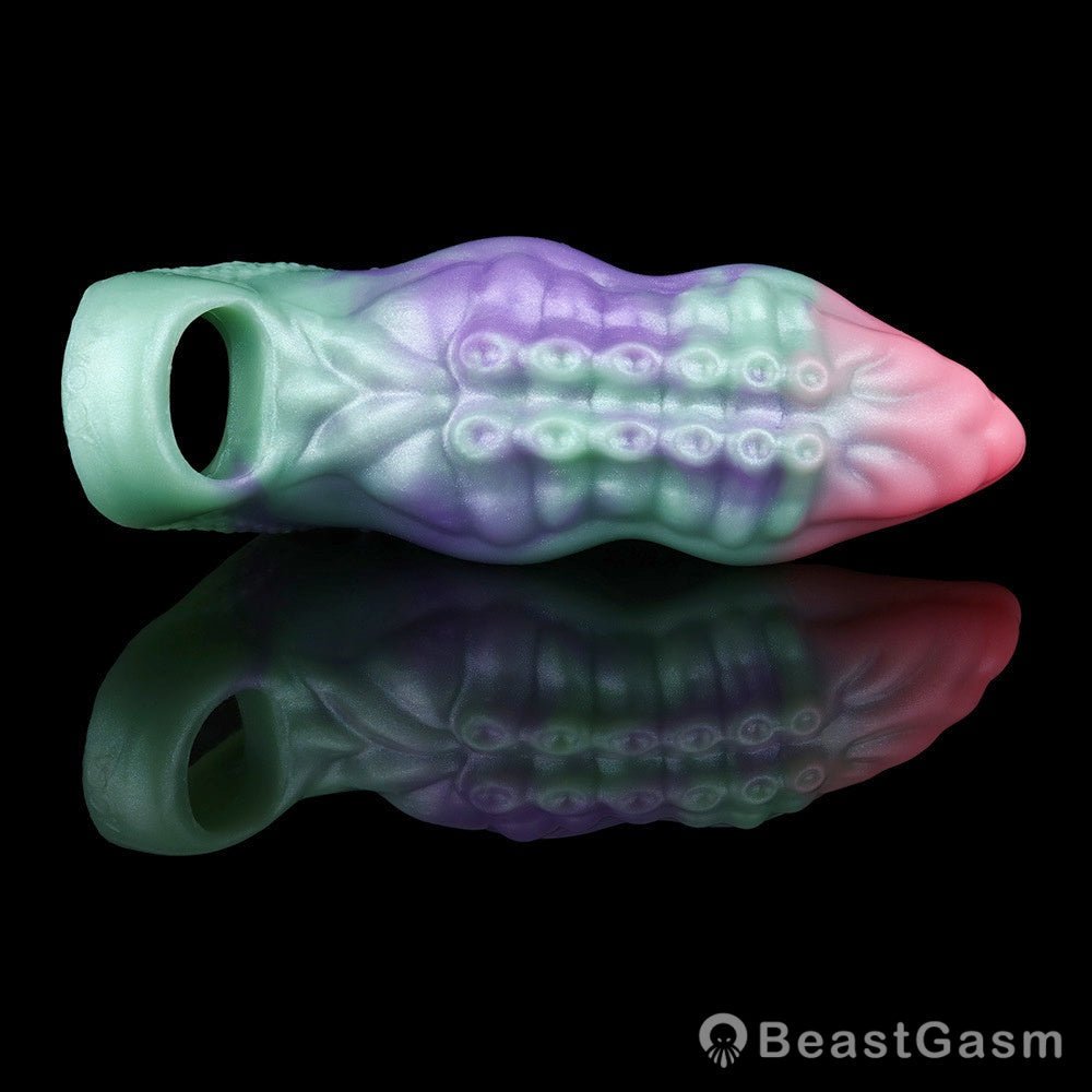Fantasy Tentacle Cock Sleeve – 5.5″ Multicolor Silicone Penis Extender 🐙🌊 - BeastGasm