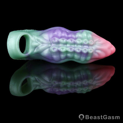 Fantasy Tentacle Cock Sleeve – 5.5″ Multicolor Silicone Penis Extender 🐙🌊 - BeastGasm