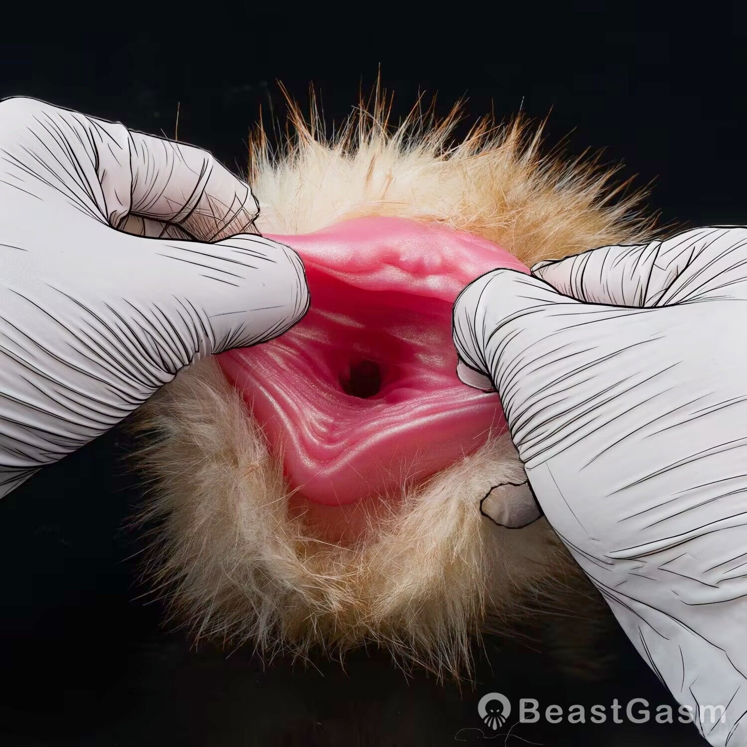 🦊 Fennec Fox Pocket Pussy | Removable Fur Male Masturbator - BeastGasm