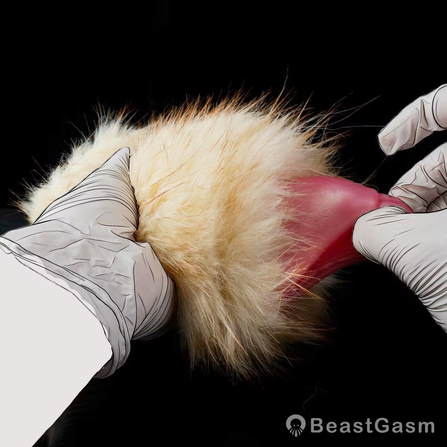 🦊 Fennec Fox Pocket Pussy | Removable Fur Male Masturbator - BeastGasm