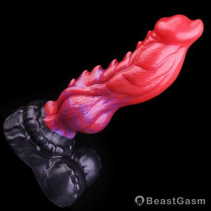 🐉 Flame Dragon Fantasy Dildo | Knotted Silicone Toy - BeastGasm