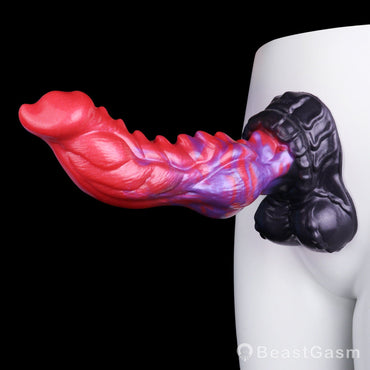 🐉 Flame Dragon Fantasy Dildo | Knotted Silicone Toy - BeastGasm