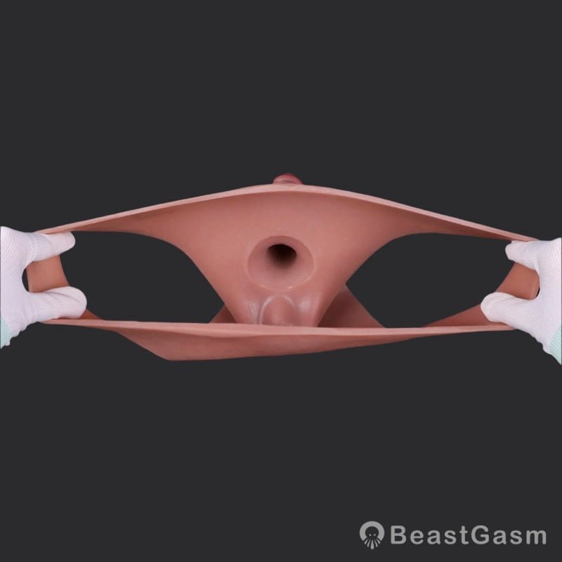 Flesh Pink Dildo Panties – 4 Inch Bikini Style for Intense Play - BeastGasm