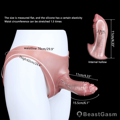 Flesh Pink Dildo Panties – 4 Inch Bikini Style for Intense Play - BeastGasm