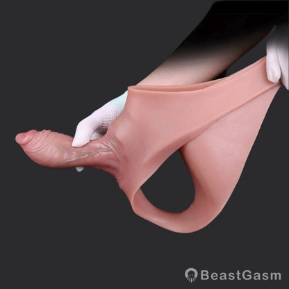 Flesh Pink Dildo Panties – 4 Inch Bikini Style for Intense Play - BeastGasm