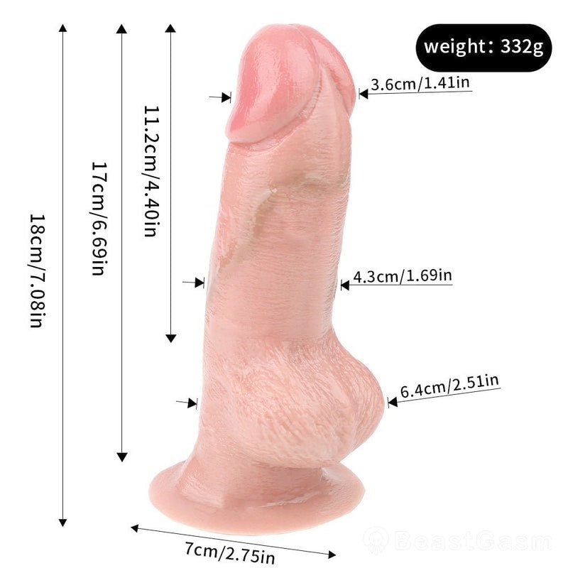 Flesh Pink Realistic Dildo – Mr. Average with Suction Cup - BeastGasm