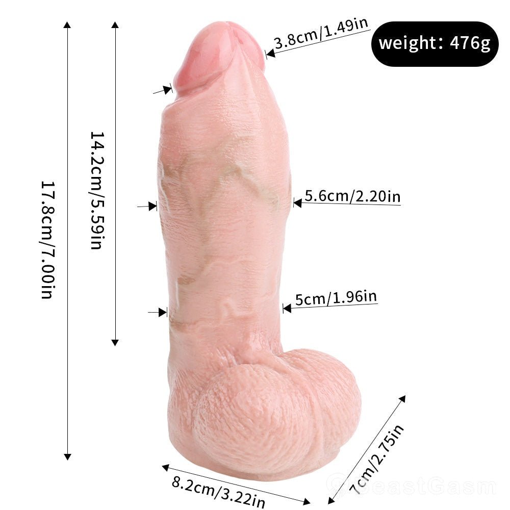 Flesh Pink Realistic Dildo – Swole & Thick with Suction Cup - BeastGasm