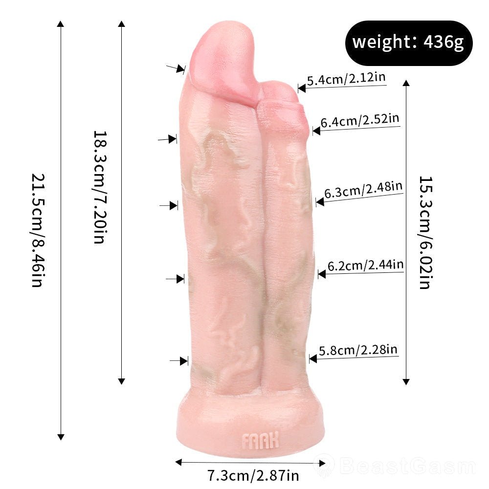 Flesh Pink Realistic Double Dildo – Cut & Uncut for DP Play - BeastGasm