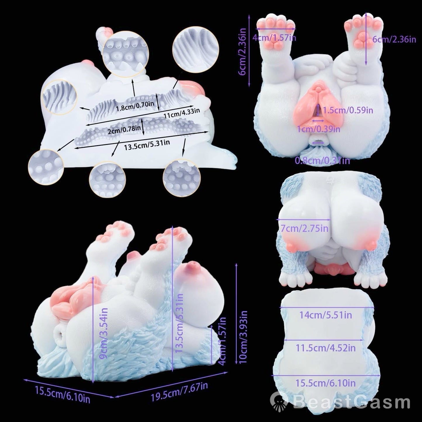 🦊 Furry Fox Sex Toy – Dual-Channel Platinum Silicone Beast - BeastGasm